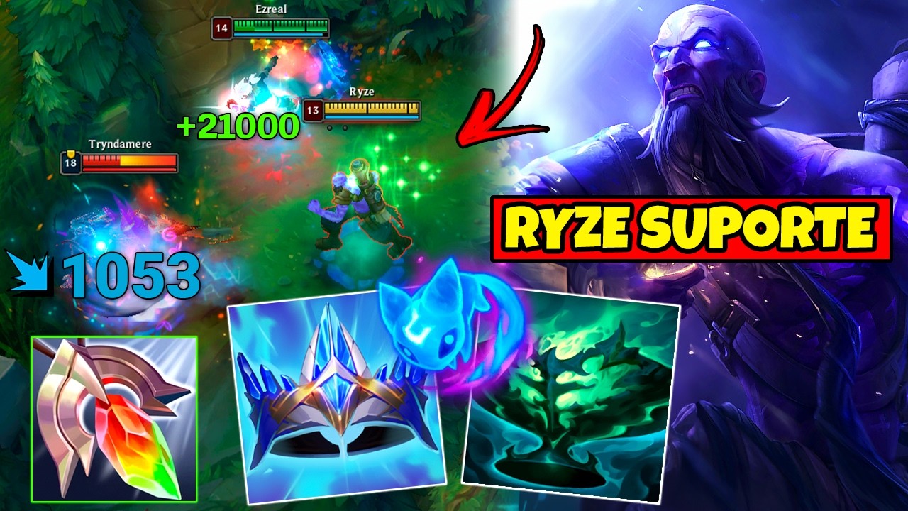 CRIEI A BUILD DO RYZE SUPORTE QUE CURA MUITO O TIME