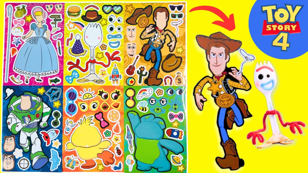 Disney TOY STORY 4 Movie DIY Make a Face Stickers