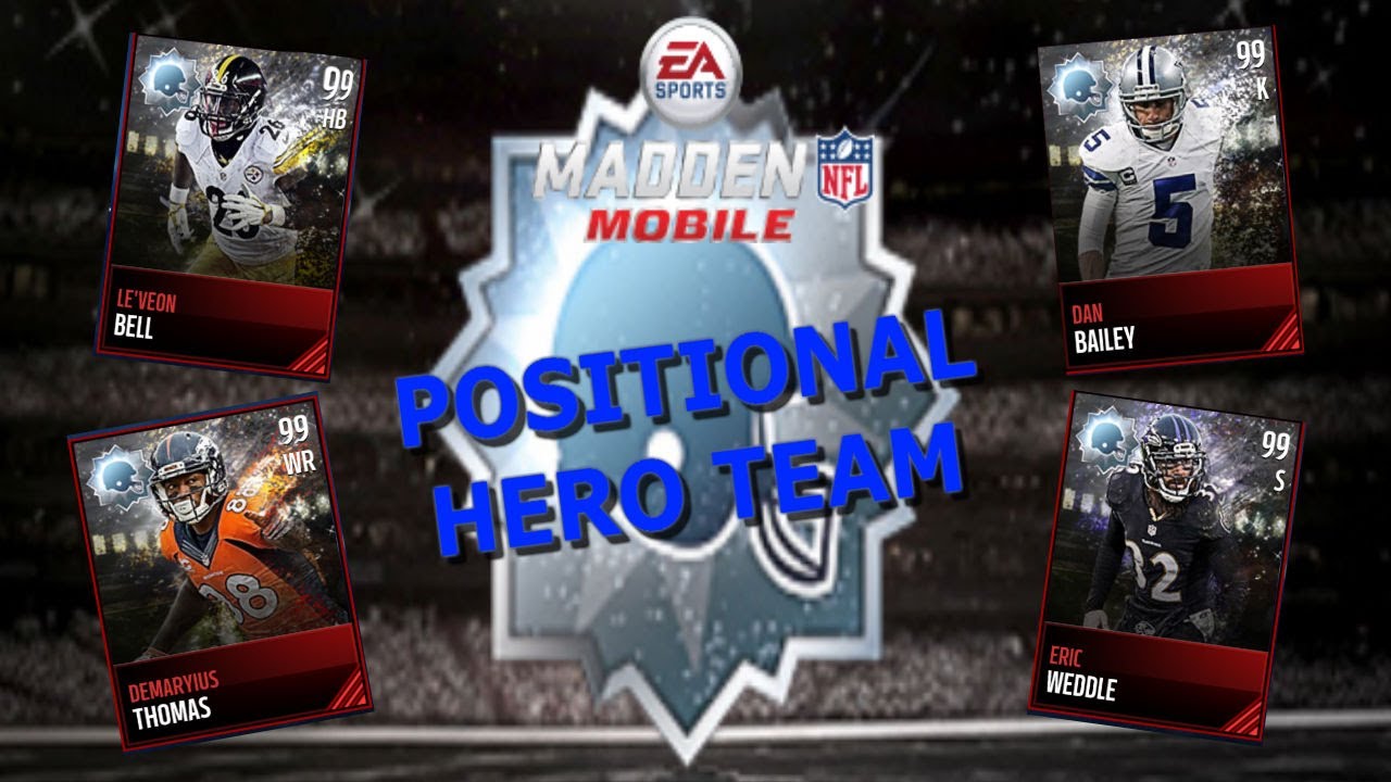 101 CRAZY FULL POSITIONAL HERO SQUAD!! MADDEN MOBILE 17