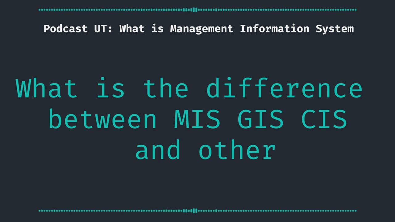 Podcast UT: What is Management Information Systems | ايش هو تخصص نظم المعلومات الادارية