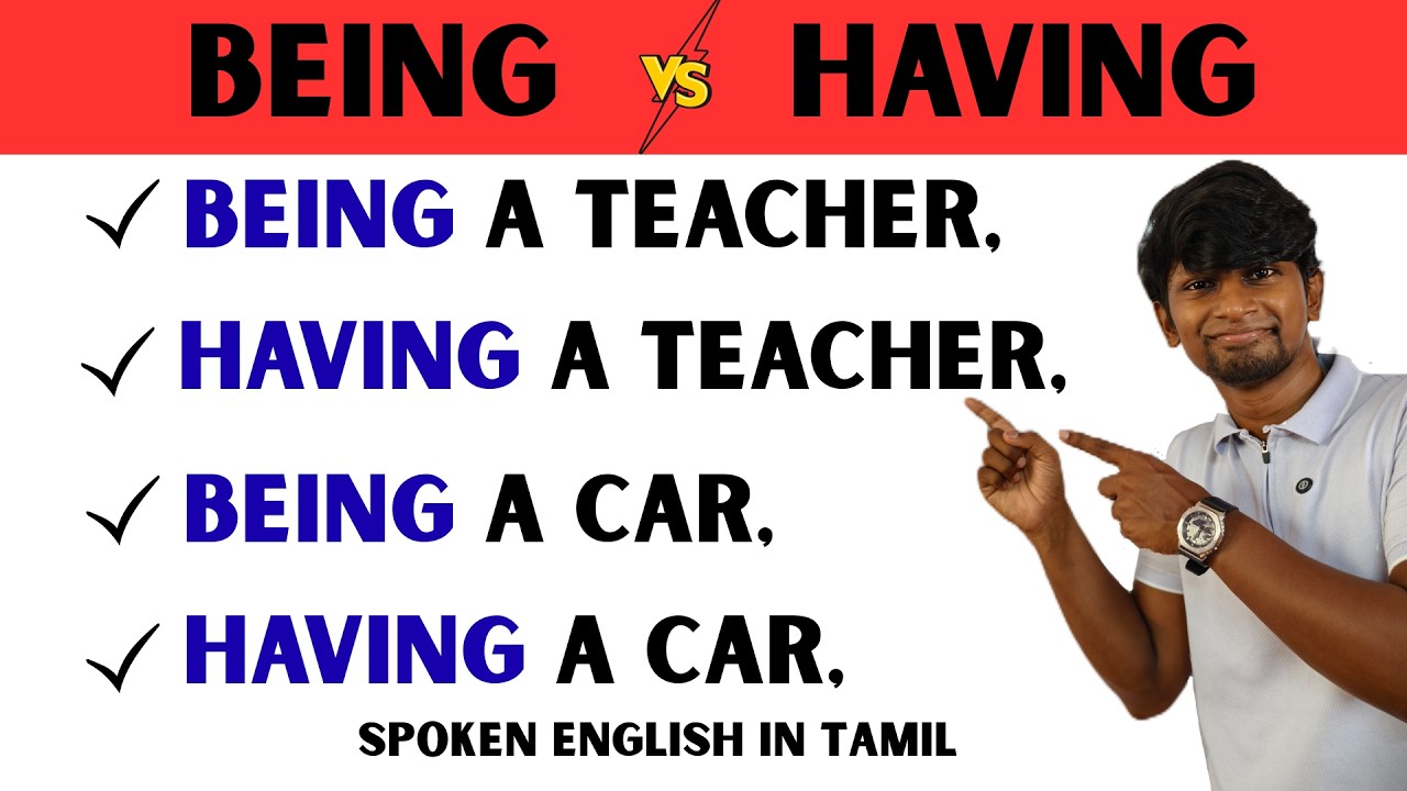 HAVING VS BEING - USAGES | FREE SPOKEN ENGLISH CLASS IN TAMIL | COMMON DOUBTS #spokenenglish #ielts