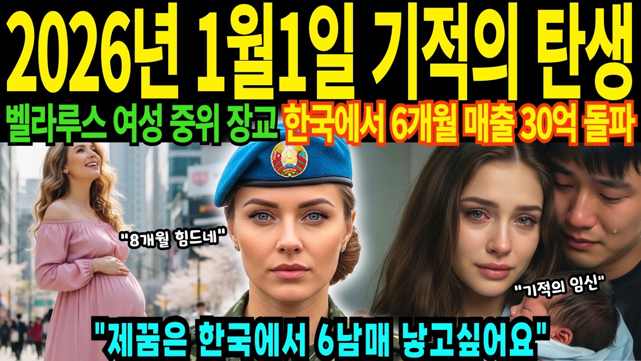 불임판정 벨라루스 공수부대 여군 장교 임신8개월 한국남자 찾아 한국행 2026년 1월1일 한국에서 일어난 기적 [해외감동사연]