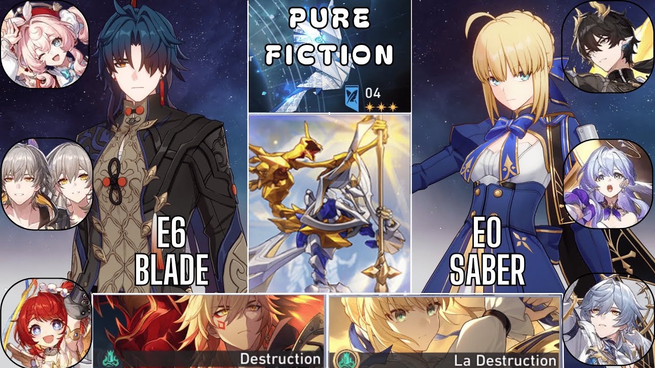 E6 Blade & E0 Saber Pure Fiction Honkai Star Rail