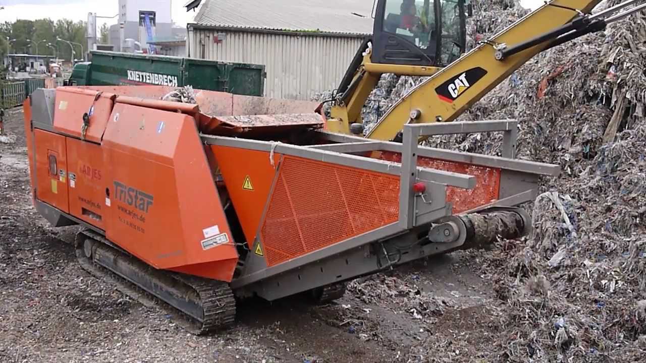 ARJES TriStar - Zerkleinerung von Zopfmaterial / shredding of waste braids