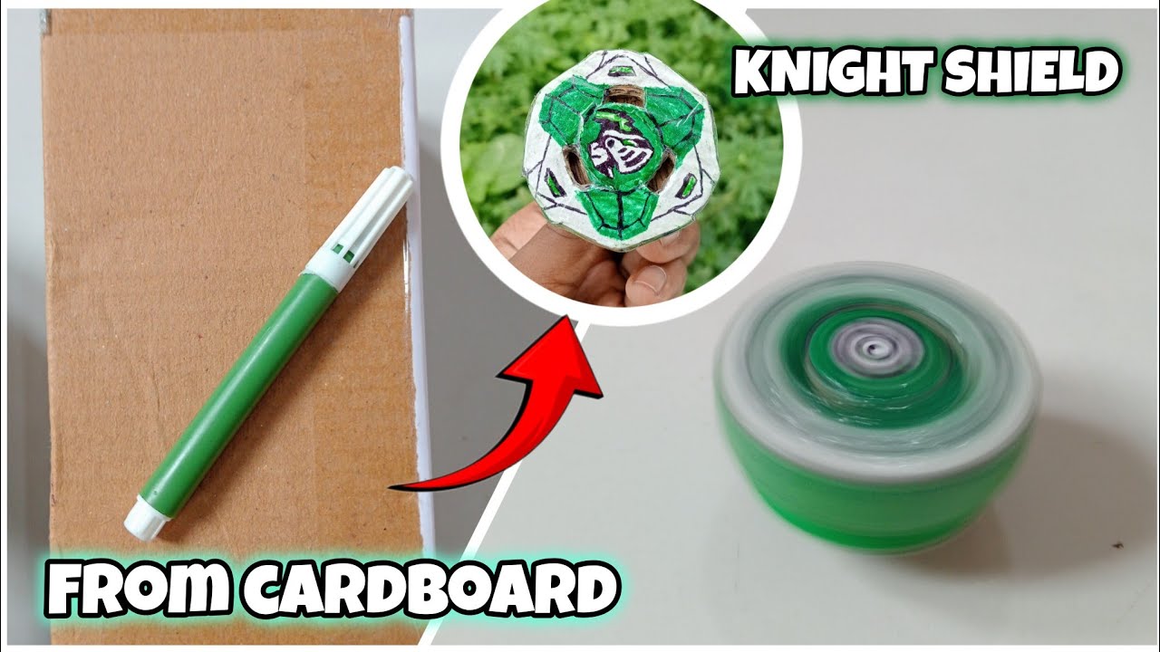 Making Beyblade x KNIGHT SHIELD from cardboard!!#beyblade #cardboardbeyblade #beybladex