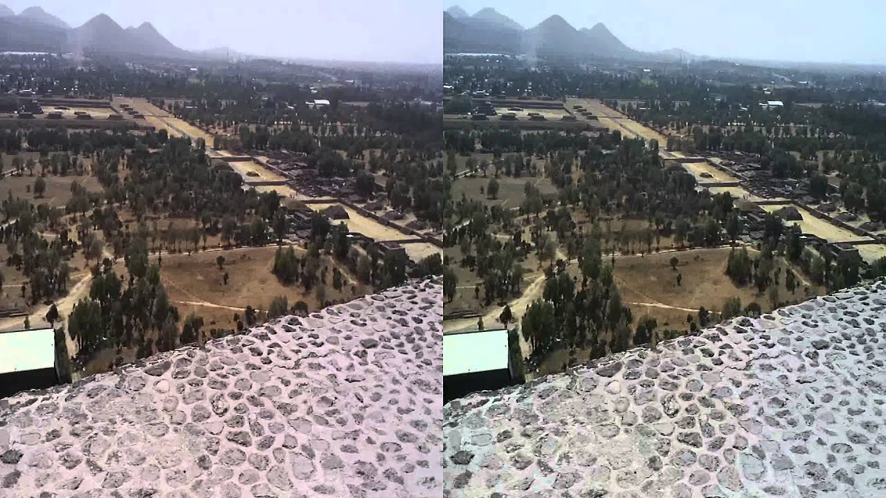 looking down from The Sun Pyramid, Teotihuacan, Mexico