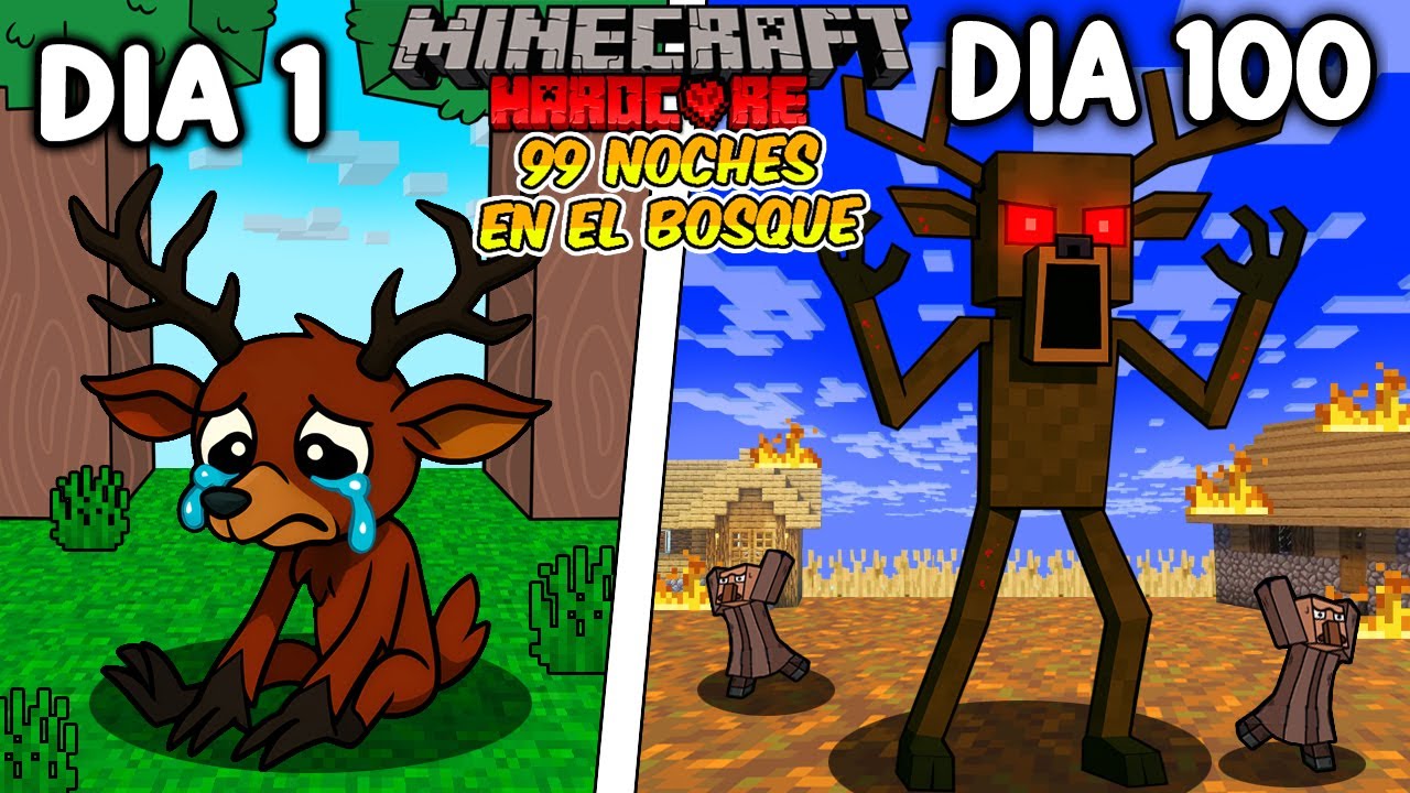 🦌Sobreviv&iacute; 100 D&Iacute;AS Siendo CIERVO MALDITO en Minecraft Hardcore!