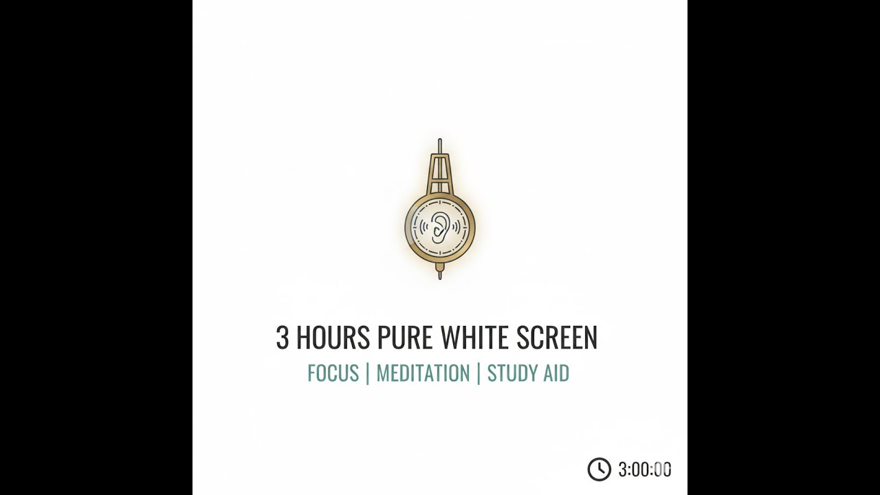 3 Hours Ticking Clock | Pure White Screen for Focus & Productivity