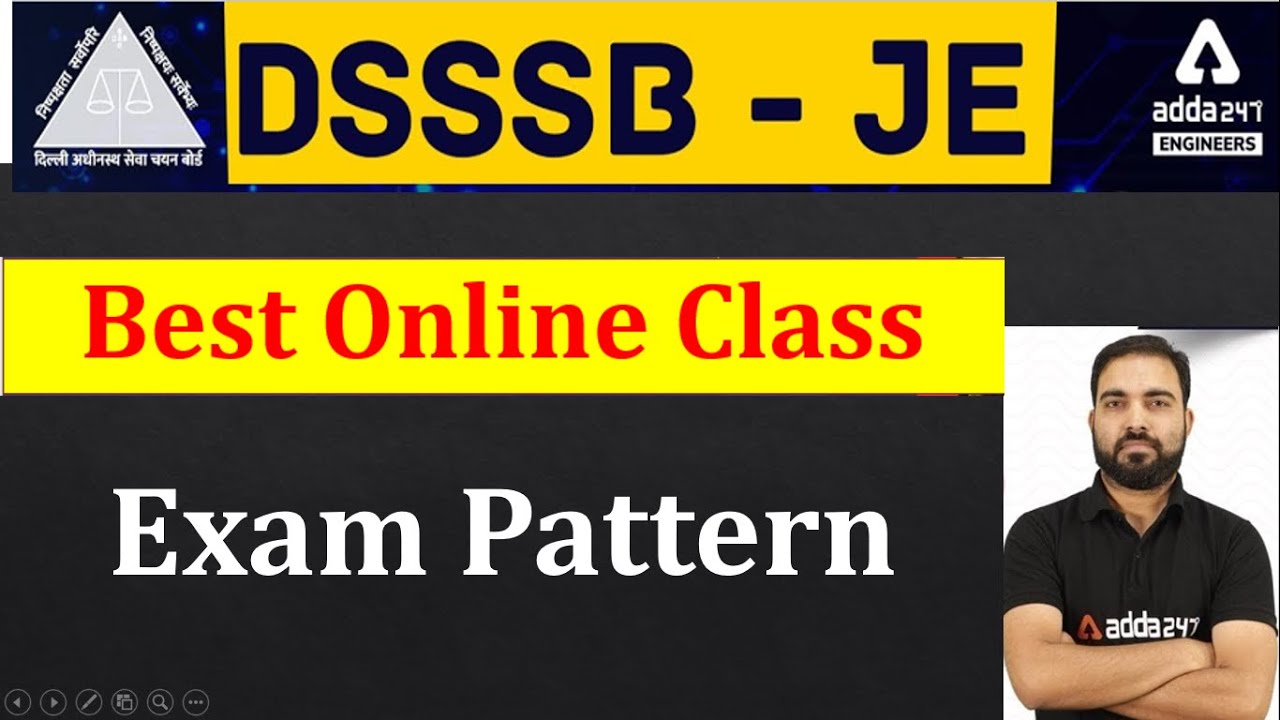 DSSSB JE Exam pattern | Online live class | DSSSB JE Vacancy 2021  Engineers Adda