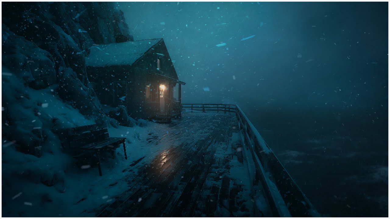 Raging Arctic Winds at a Remote Cliffside Cabin┇Extreme Winter Ambience for Deep Sleep & Relaxation