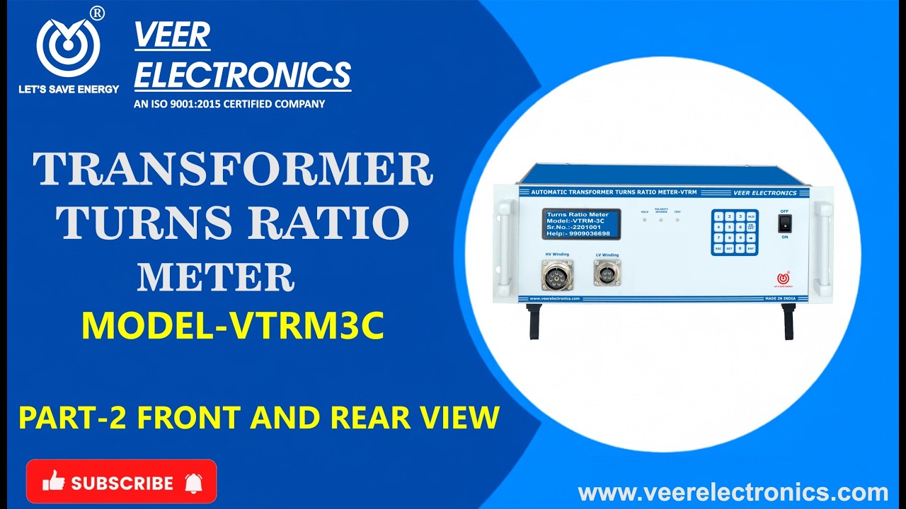 Transformer Turns Ratio Meter VTRM-3C |  Front and Rear View | Veer Electronics