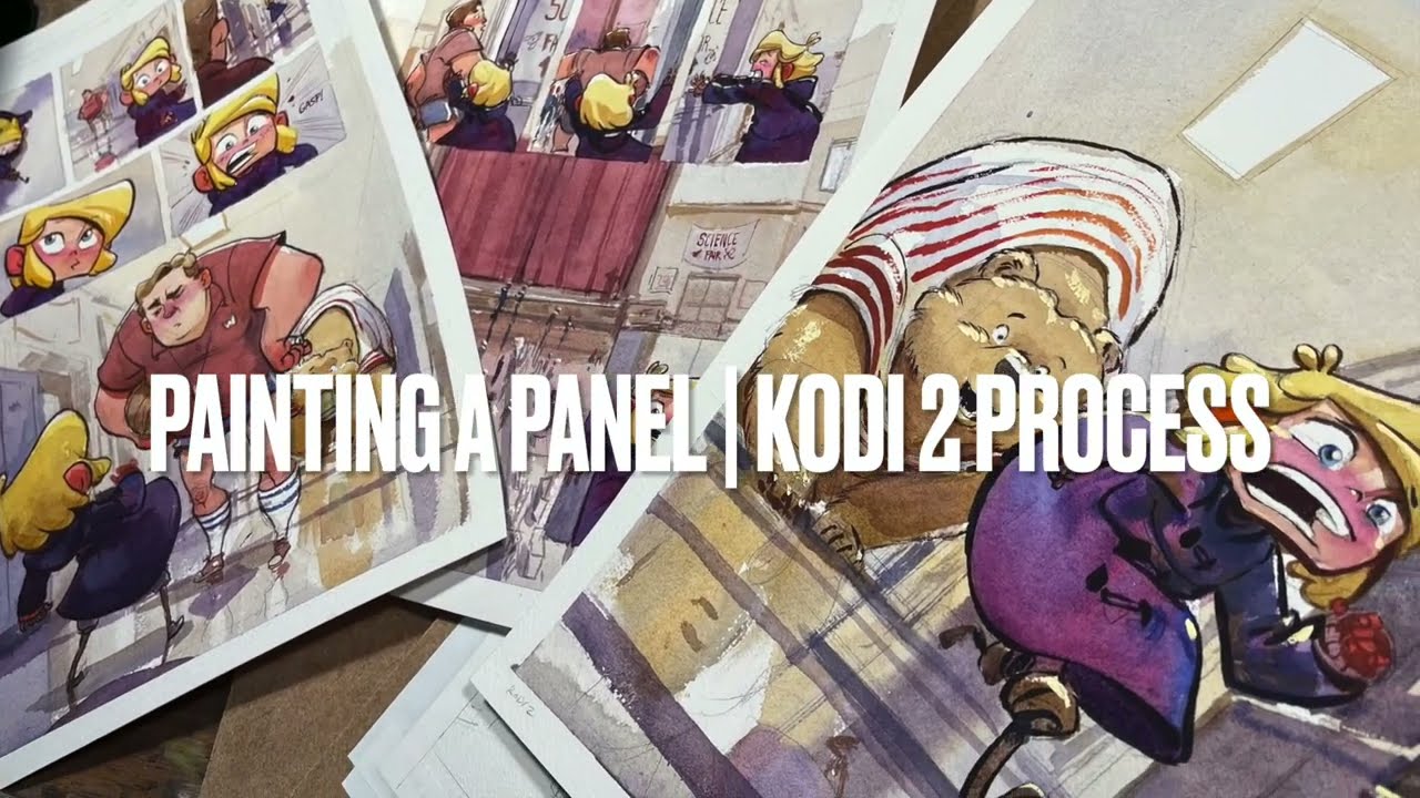 Traditional Watercolor & Gouache for Comics/Graphic Novels: Kodi 2 Panel Full Process Demo