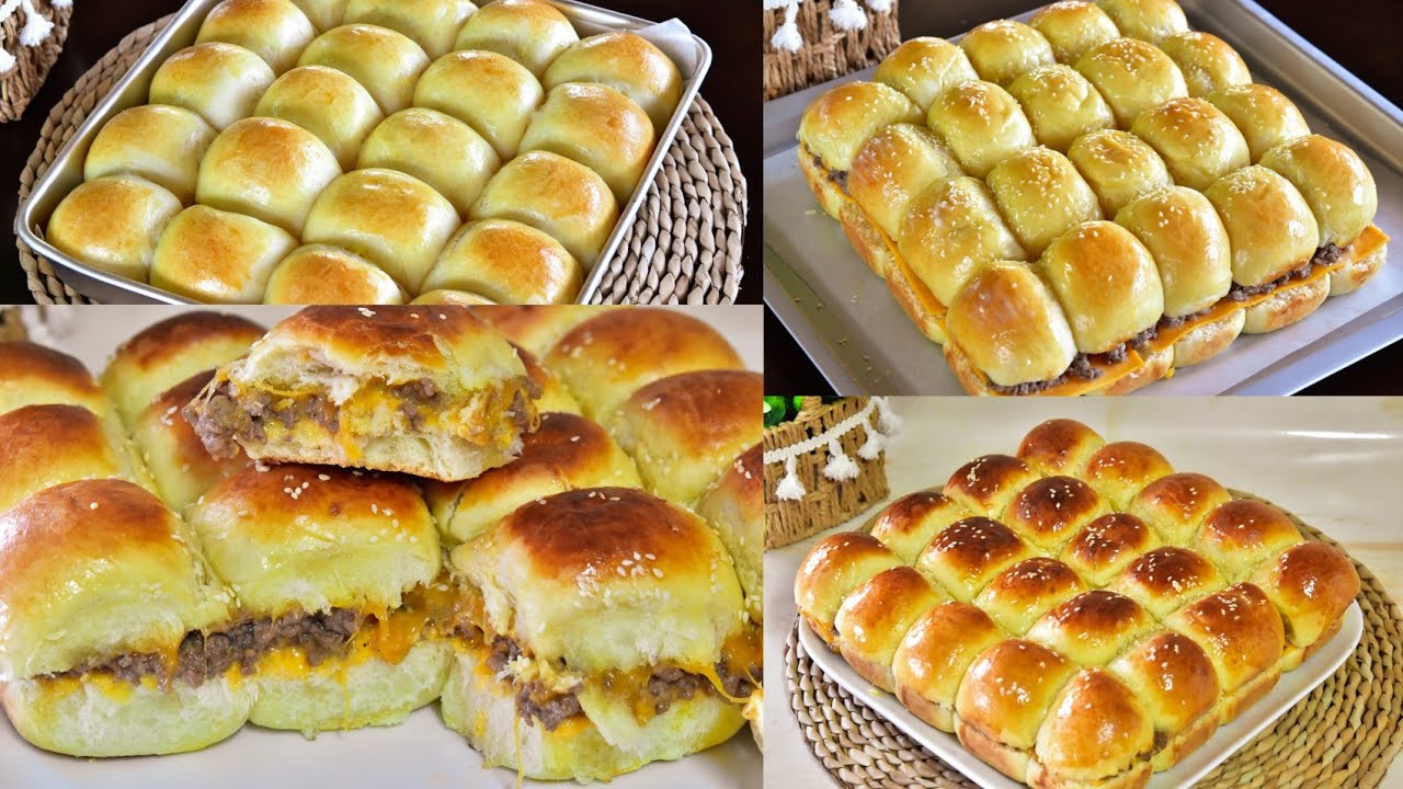تشيز برجر سلايدر بعجينه قطنيه رائعه تابعوها بالتفصيل The Cheese burger Slider