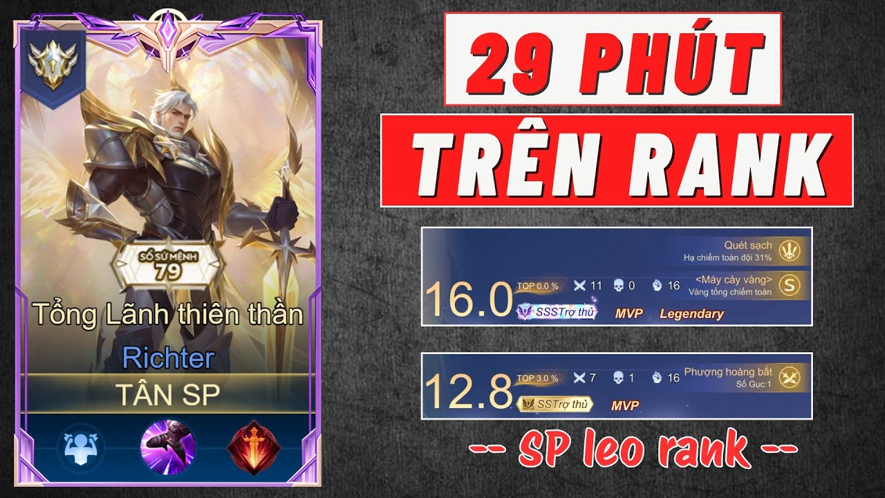 29 PHÚT LEO RANK ĐẦU MÙA VỚI SP #tansp #trothulienquan #leoranklienquan