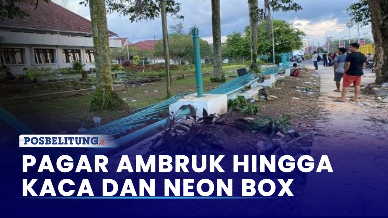 Kondisi Kantor PT Timah Setelah di Demo, Pagar Ambruk Hingga Kaca dan Neon Box Hancur
