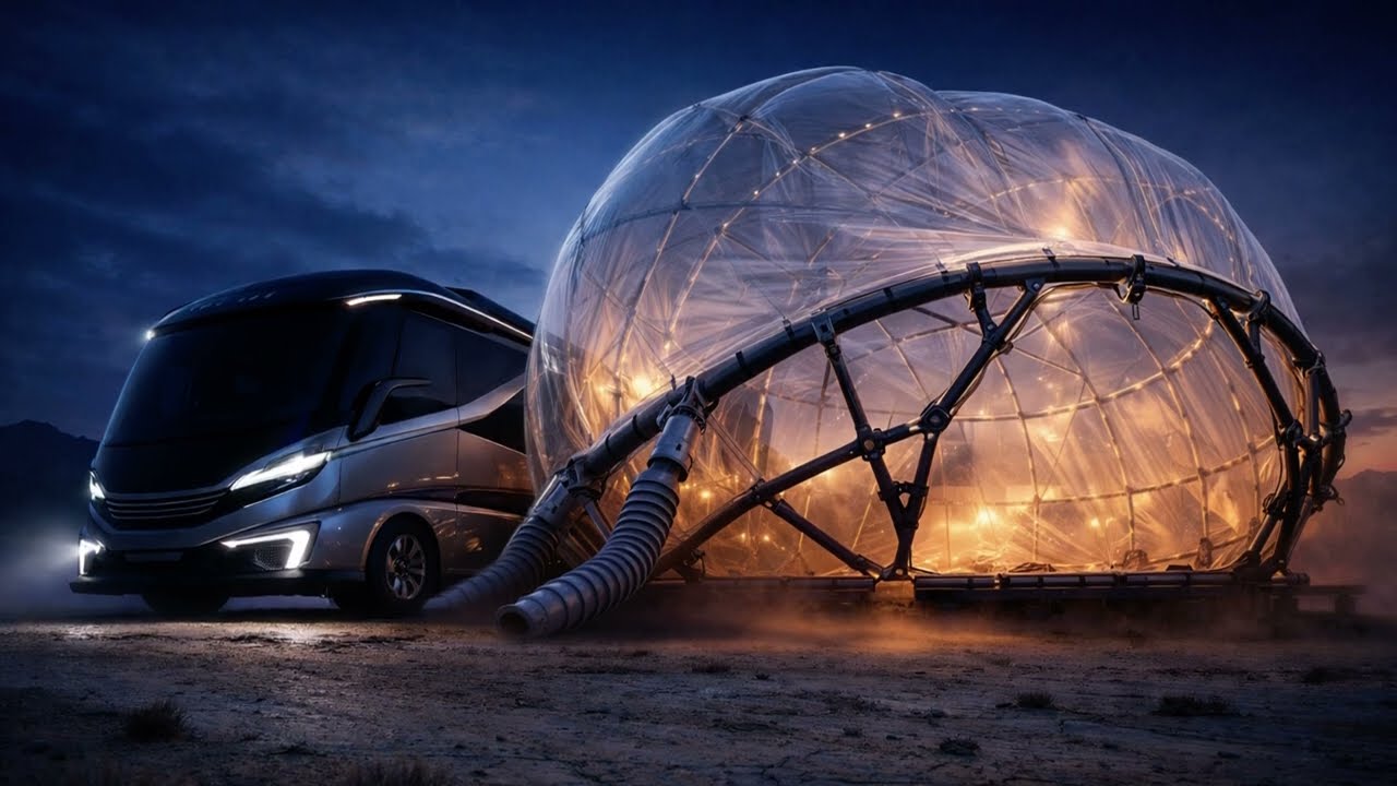 Future Motorhome Concept: Inflatable Habitat Dome + Garden Wall (Feasible?)
