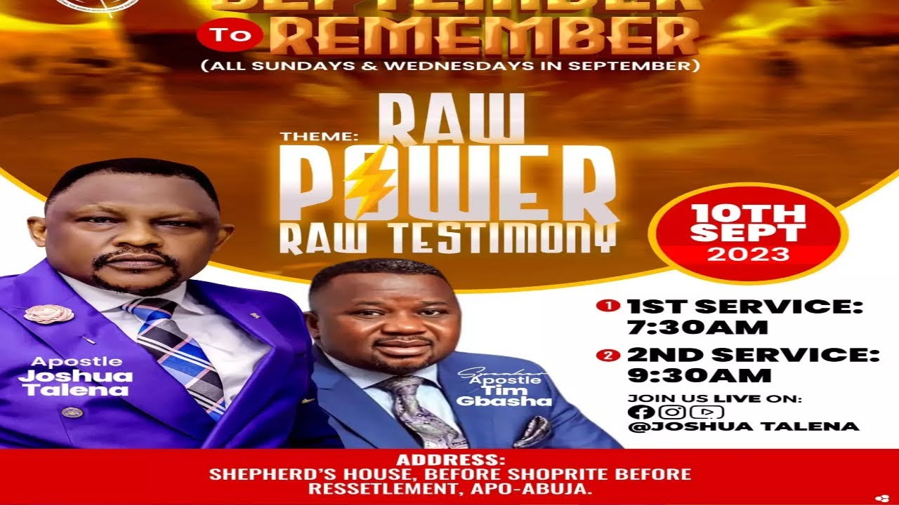 1st serv. RAW POWER, RAW TESTIMONY WITH APOSTLE JOSHUA TALENA & APOSTLE TIM GBASHA