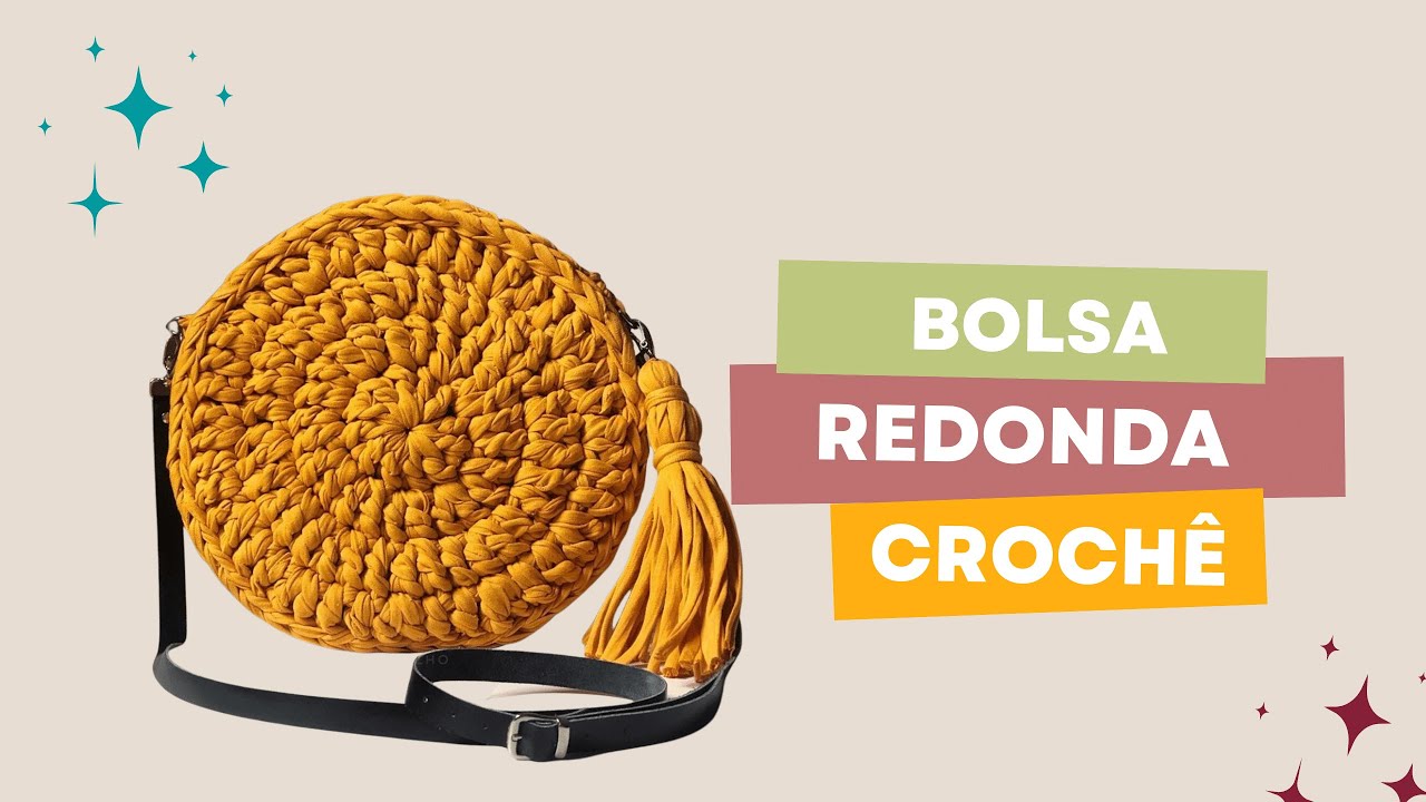 Bolsa Redonda de crochê -  Emenda invisível
