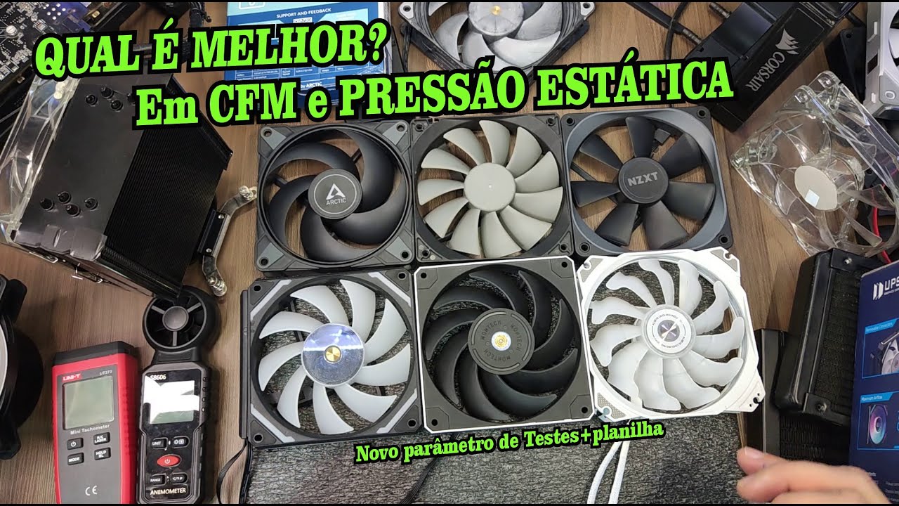 Teste PRESS&Atilde;O EST&Aacute;TICA e CFM em FANS para PC, novos par&acirc;metros pros testes