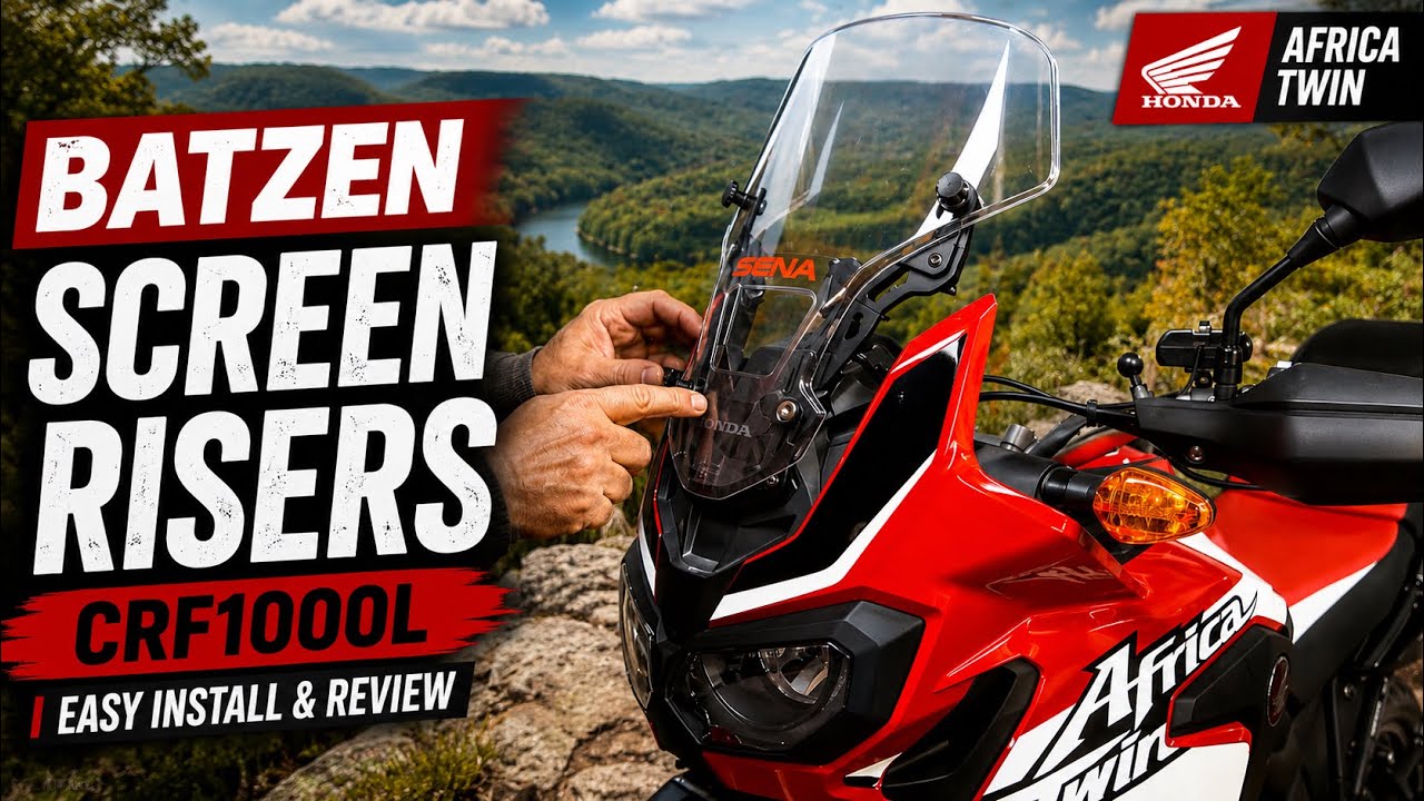 Honda Africa Twin Batzen Screen Risers Install CRF1000L Windshield