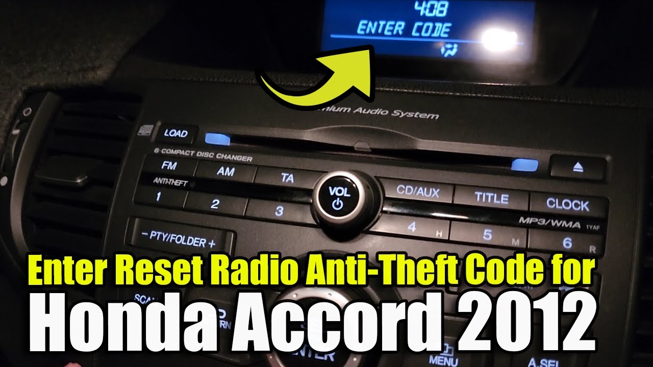 Как ввести код сброса защиты от кражи радиоприемника для Honda Accord 2012, чтобы разблокировать ...