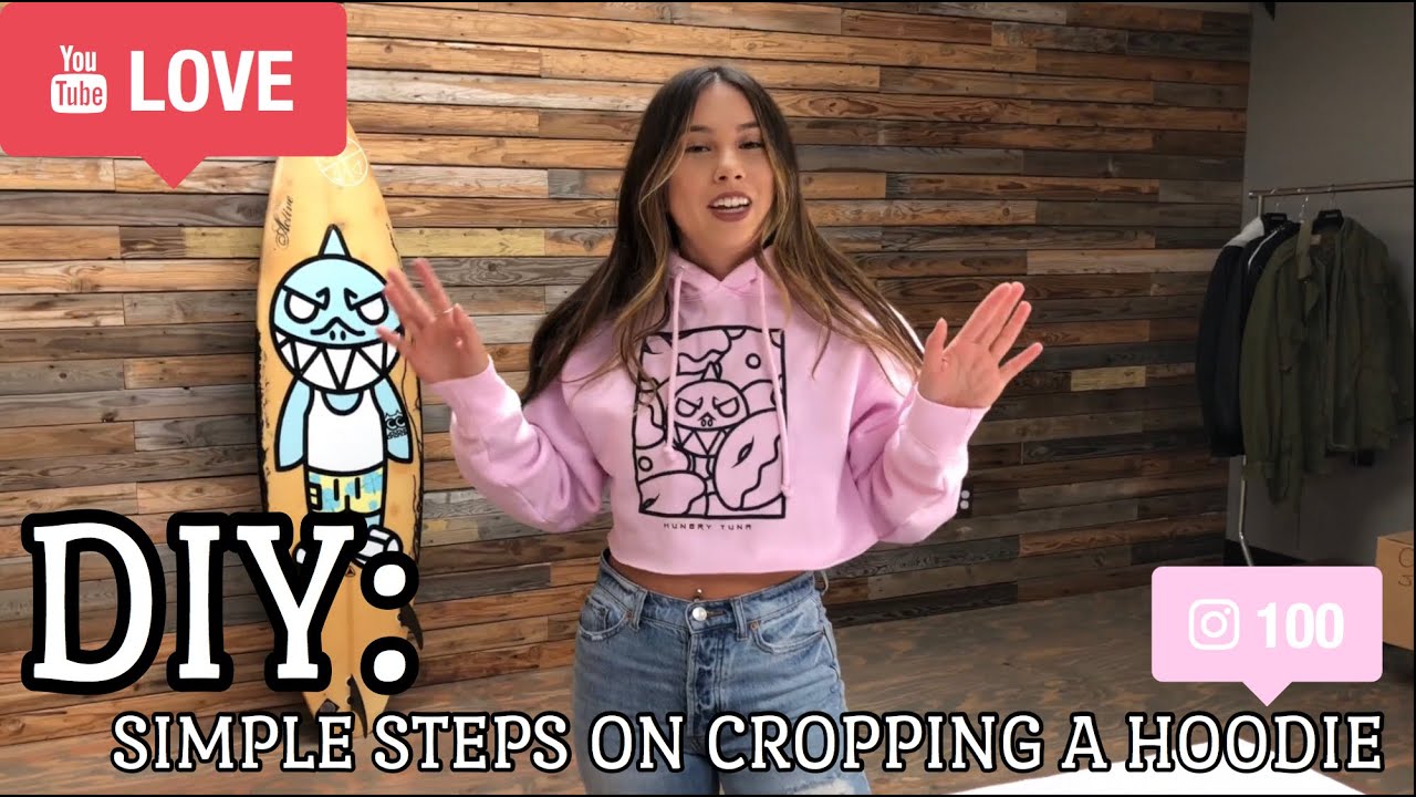 DIY Easy steps on how to make a crop hoodie