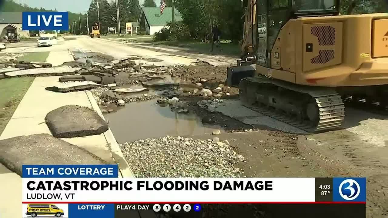 Catastrophic flooding damage in Vermont
