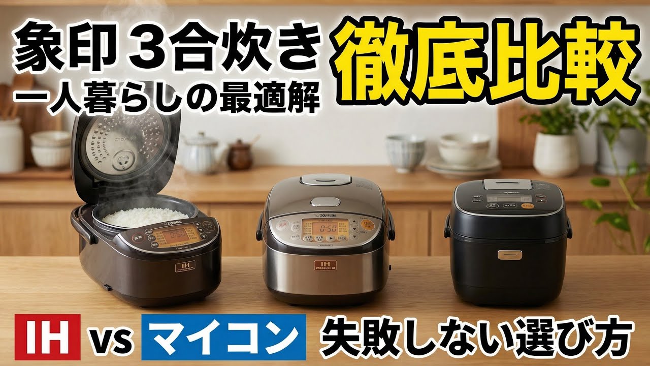 象印 3合炊きおすすめ|0.5Lの小容量モデルを比較【一人暮らし向け】
