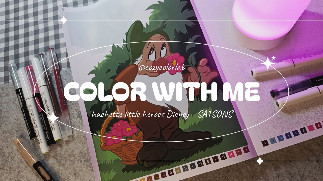 Color with Me ✨ Disney Coloriages Mystères Saisons (Page 3 • Timide • Bashful) • ASMR