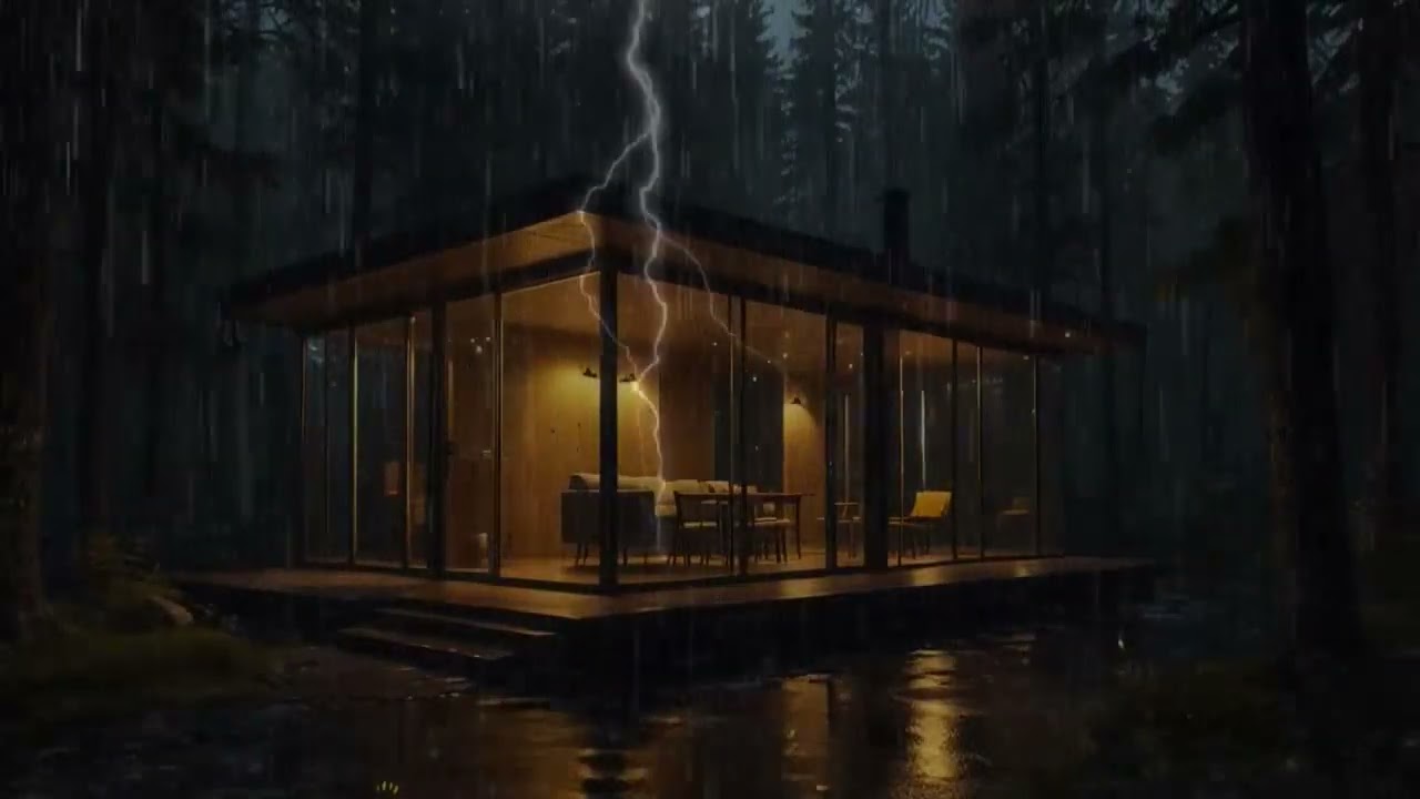 Cozy Cabin in the Rain: 3 Hours of Deep Sleep ASMR & Heavy Thunderstorms
