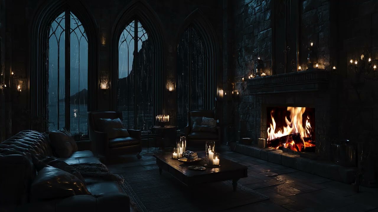 Rainy Night at an Old Victorian Castle 🏰🌧️ Relaxing Dark Ambience for Sleep