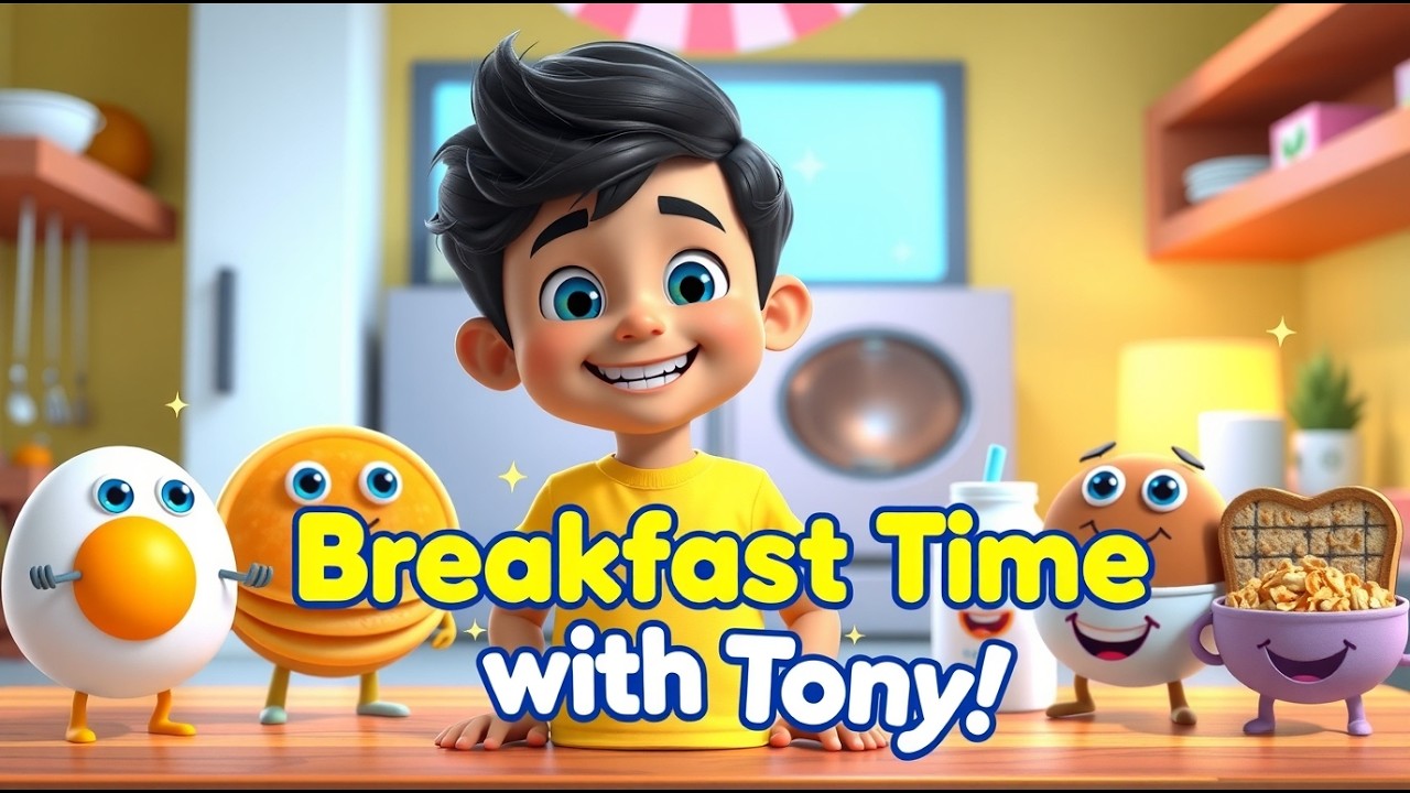 Tony Learns Breakfast Meals Names | Kids Learning Food Vocabulary 🍳🥞| English Learning for Children