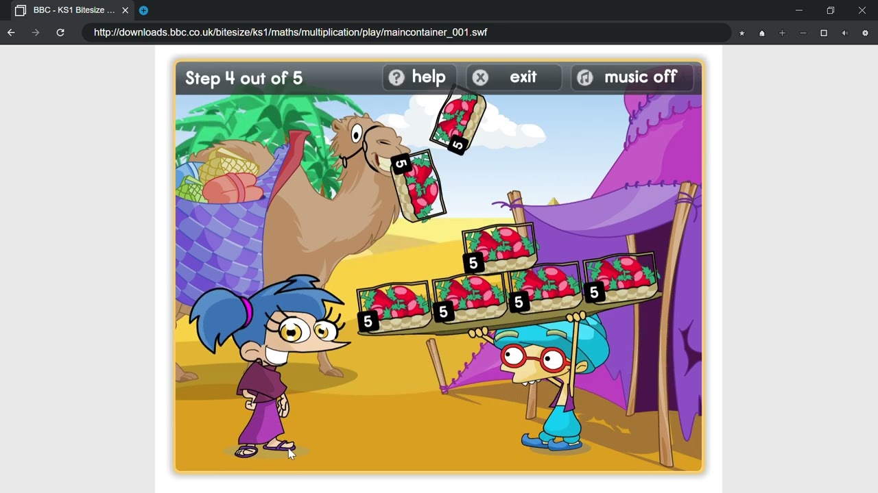 BBC Bitesize KS1 Maths Camel Times Tables Walkthrough