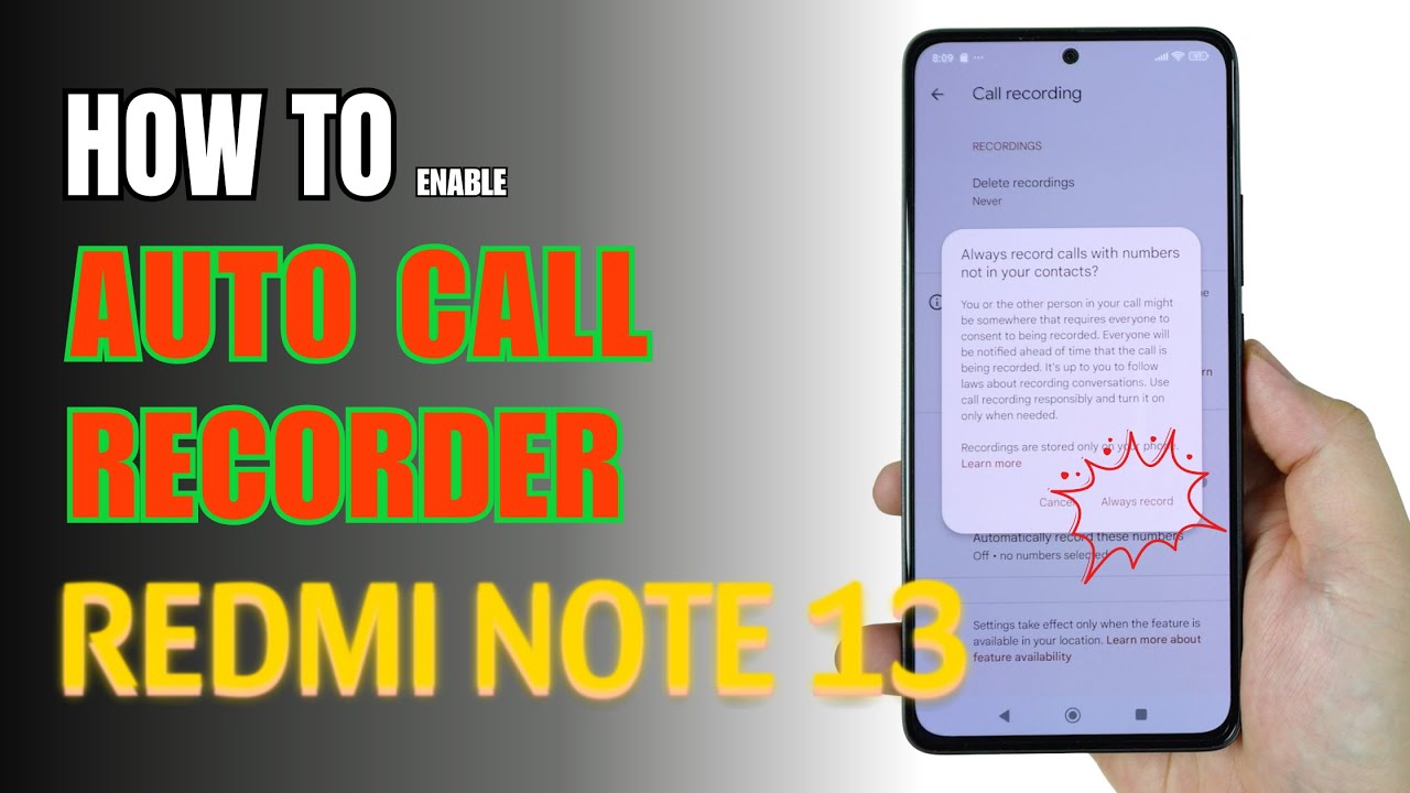 How to Enable Call Recorder on Xiaomi Redmi Note 13 - HyperOS 2.0