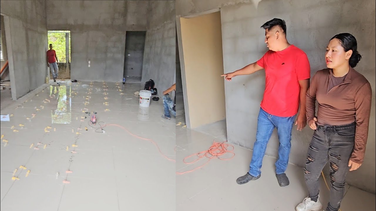 🚨Terminaron de poner el Piso ceramico en la Sala, Mira como nos quedo 