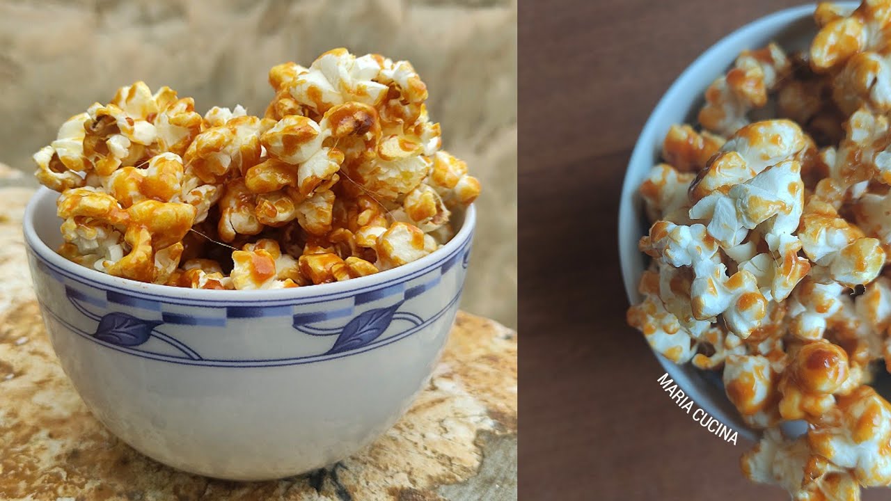 Popcorn caramellati in padella - popcorn al caramello ricetta veloce