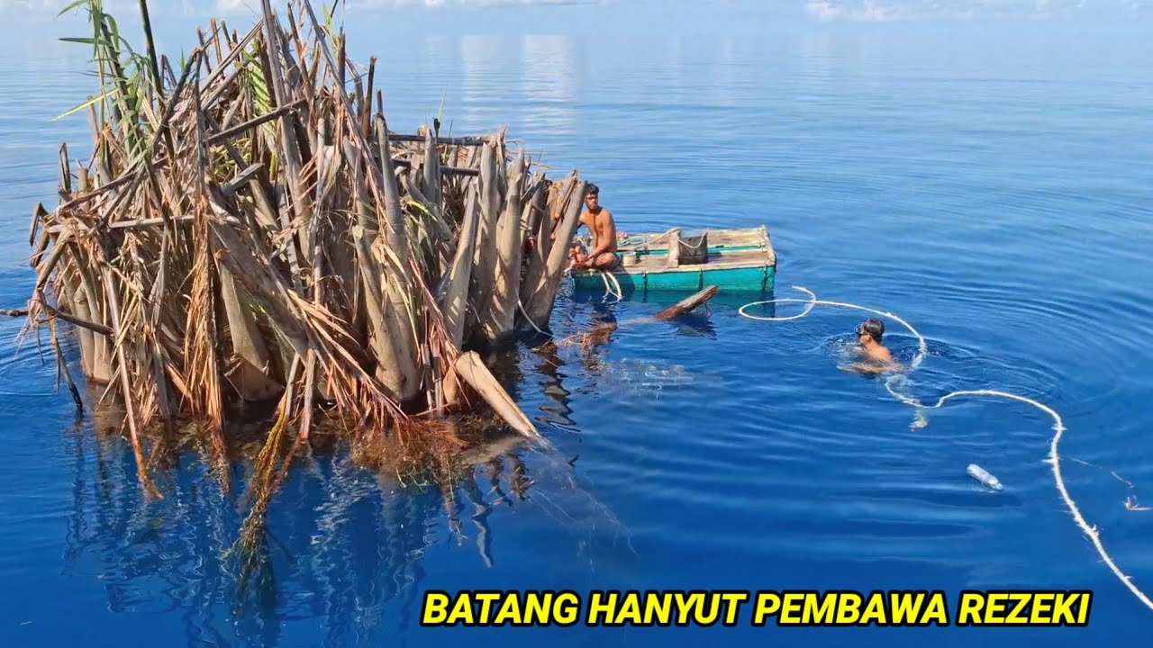 Ternyata Banyak Ikannya || Kami Melingkar 2 Batang Besar Yang Hanyut Saat Keliling Mencari Rumpon