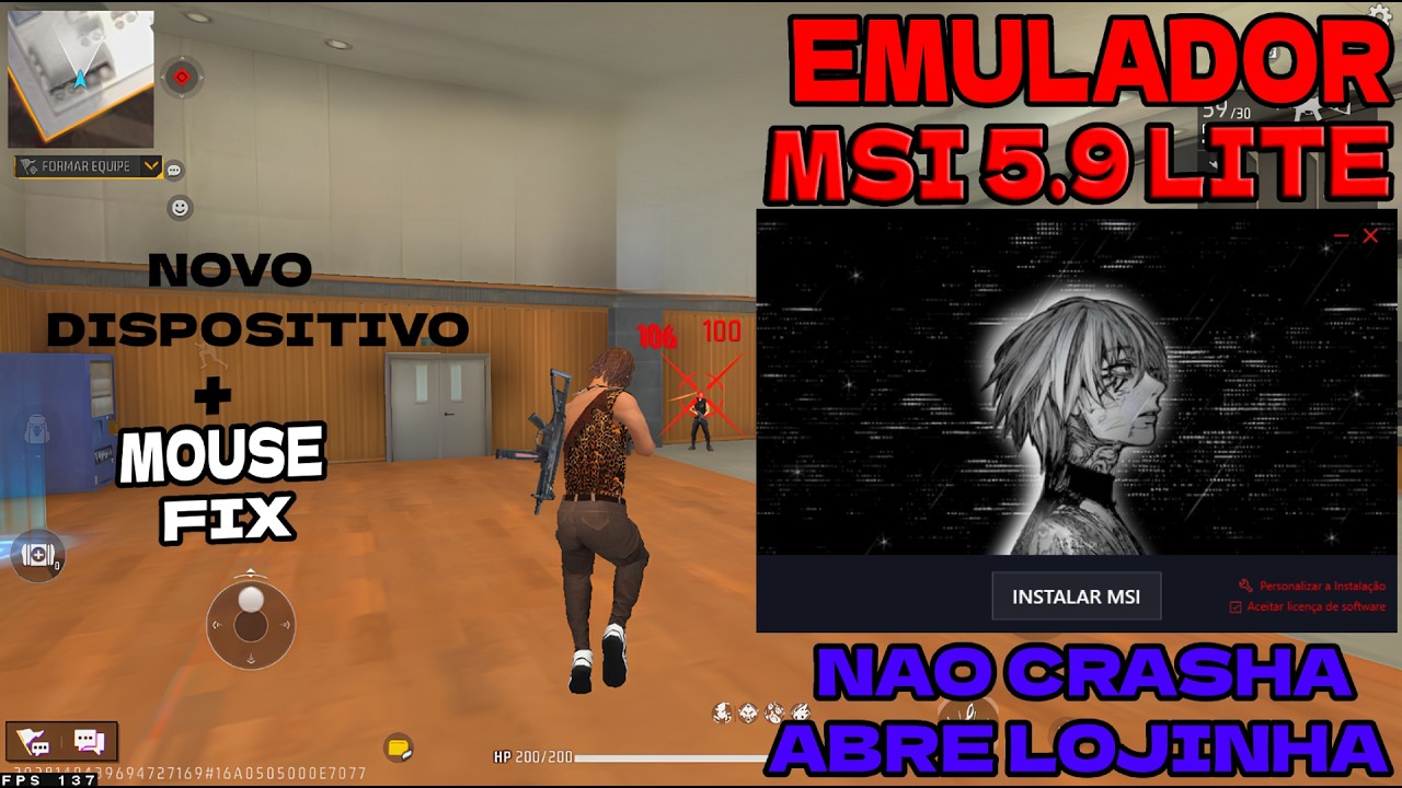 EMULADOR MSI 5.9 LITE🎉 NOVO DISPOSITIVO FPS ,  COM MENOS LAG+,FPS ✅FF V7A + SENS I+ MOUSE FIX🍓
