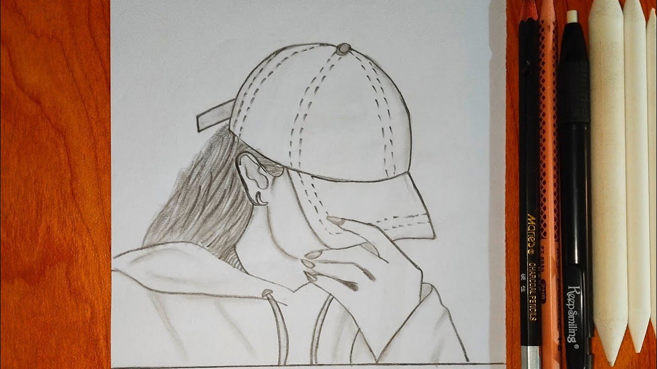 How to Draw a Moody Cap Girl Sketch Step by Step drawing tutorial ✏️🧢🔥