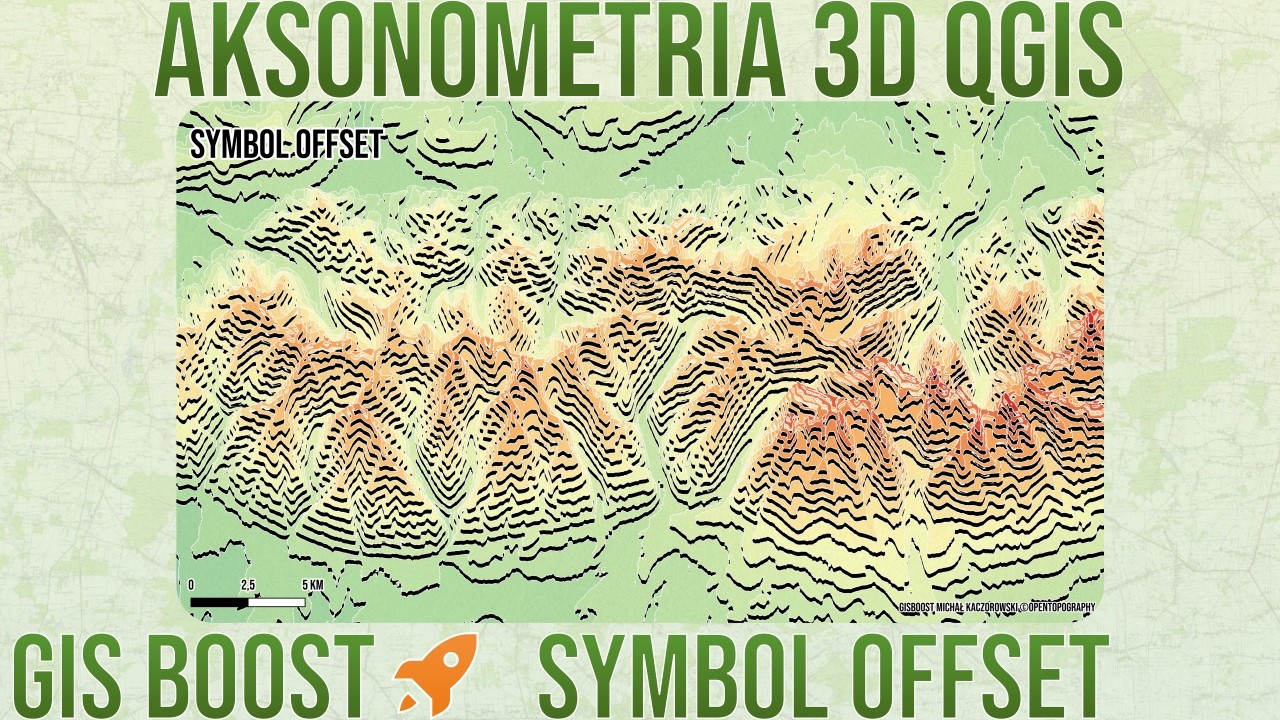 Tworzenie mapy 2.5D cz.3 | Symbol offset w QGIS | widok 