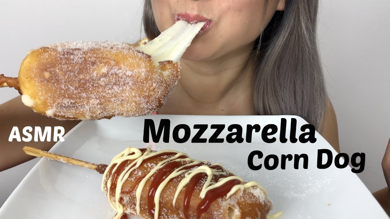 MOZZARELLA CORN DOG | ASMR *NO TALKING | N.E LETS EAT