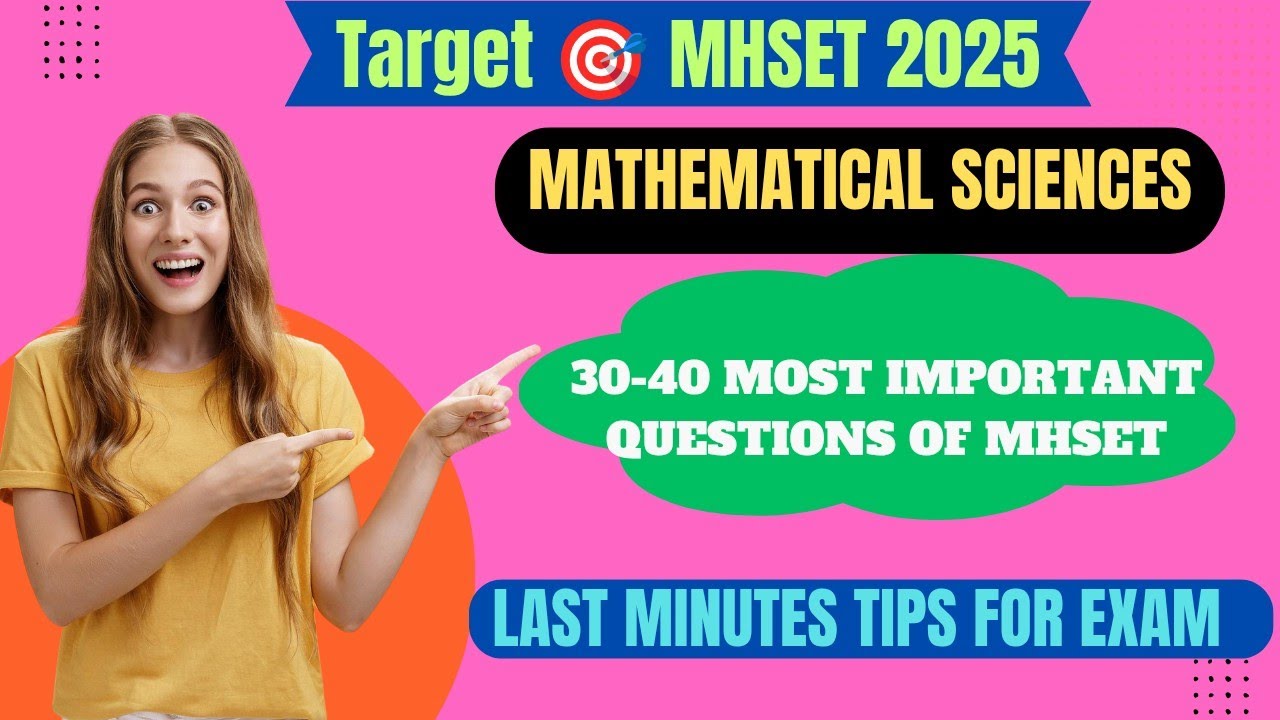 Most Important Questions of MHSET 2025 || Target MHSET 2025 || Last Minutes Tips for Exam ||