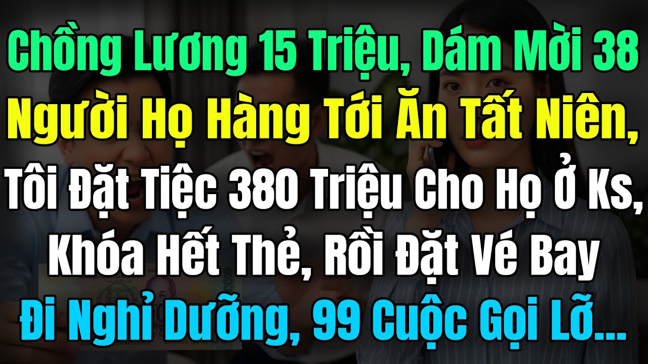 Chồng Lương 15Tr, Dám Mời 38 Người Họ Hàng Ăn Tất Niên, Tôi Đặt Tiệc 380Tr Cho Họ, Rồi Khóa Hết Thẻ