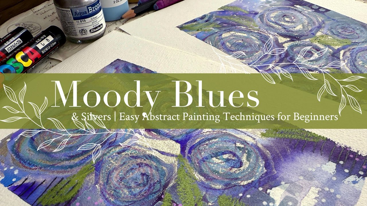 Moody Blues & Silvers | Easy Abstract Painting Techniques for Beginners