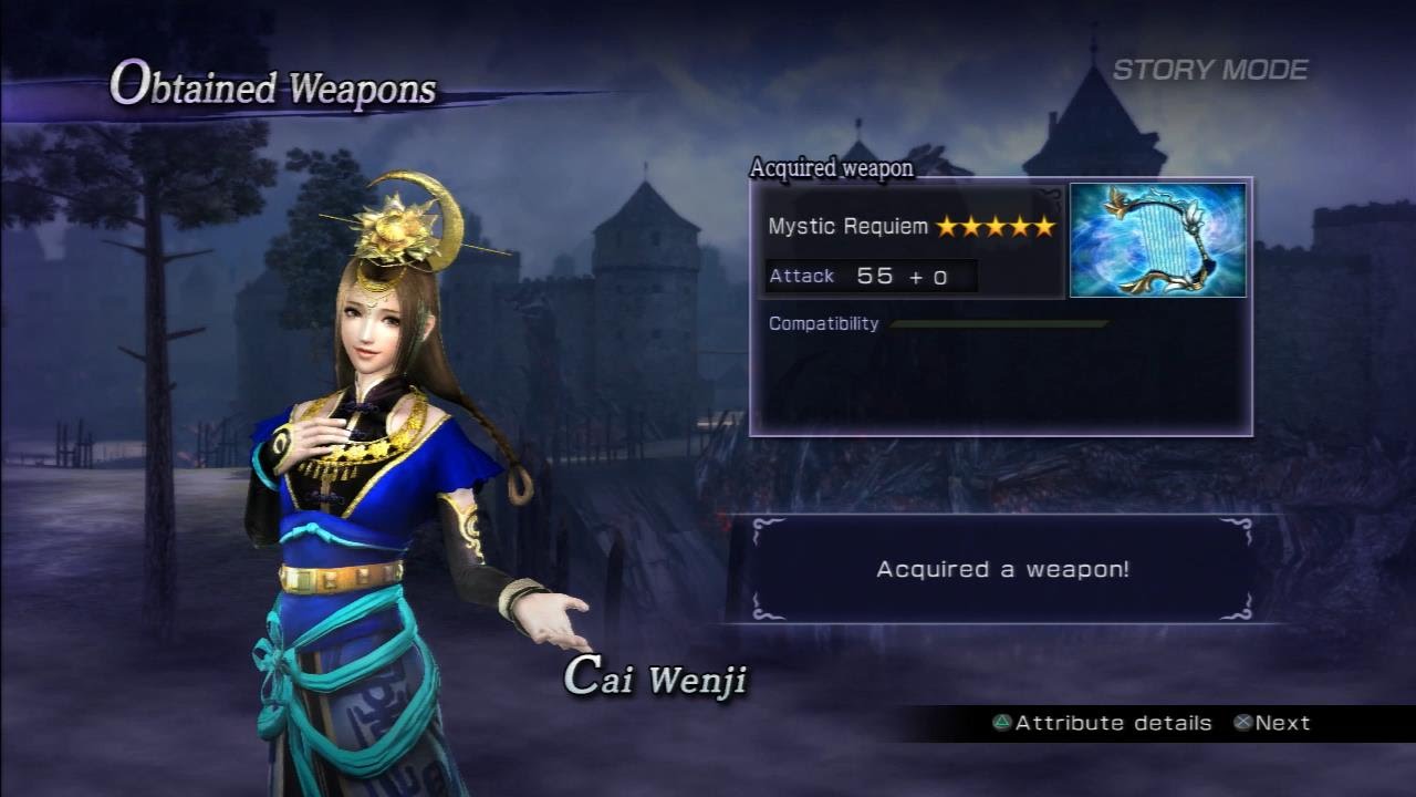 Warriors Orochi 3 Ultimate - Cai Wenji Mystic Weapon Guide