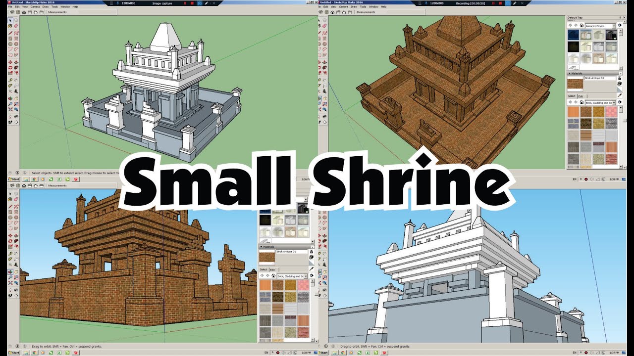 DESIGN A SMALL TEMPLE WITH A 2016 SKETCHUP [TIME LAPSE]