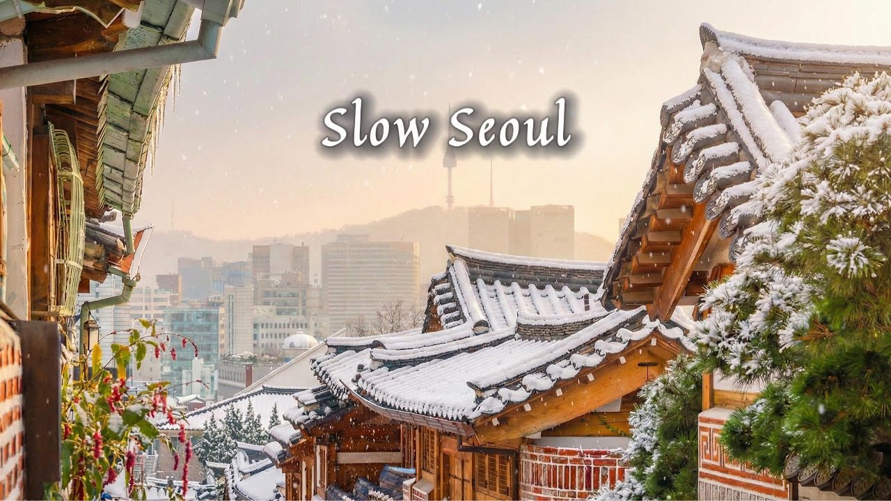 [Playlist]❄️Winter sunset in Seoul, music to leave on | Cozy room vibes to unwind