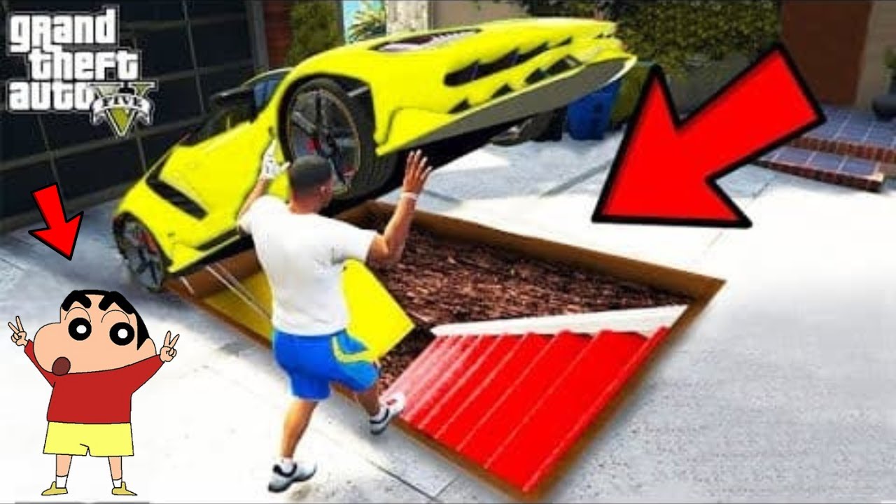 Franklin Found SECRET LUXURY ROOM Under Franklin's Car in GTA 5 | SHINCHAN and CHOP