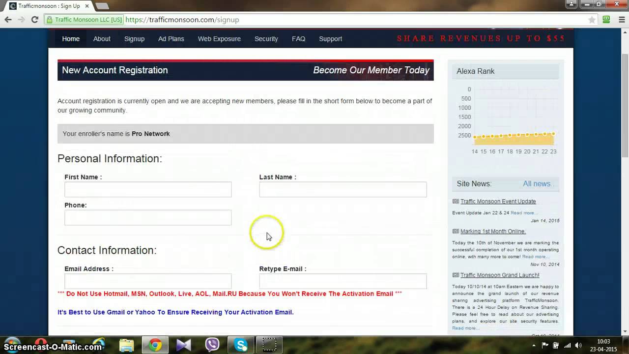 How to Register on Traffic Monsoon