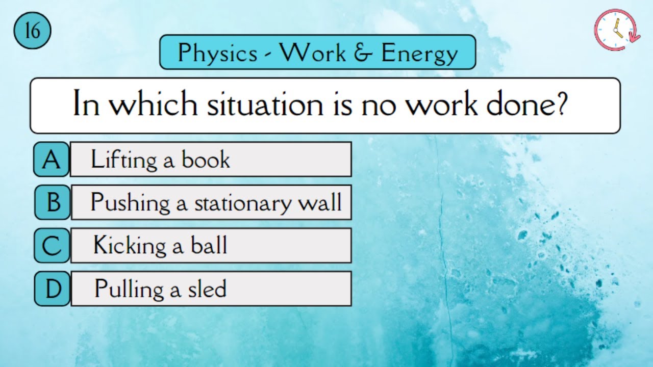 Work & Energy Important MCQs | Physics Top 20 Quiz | All Competitive & Entry Level Exams.